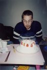 Chris blowing out candles